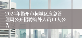 2024年衢州市柯城区应急管理局公开招聘编外人员11人公告