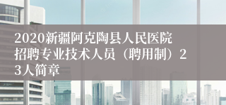 2020新疆阿克陶县人民医院招聘专业技术人员（聘用制）23人简章