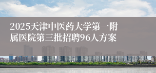 2025天津中医药大学第一附属医院第三批招聘96人方案