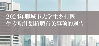 2024年聊城市大学生乡村医生专项计划招聘有关事项的通告