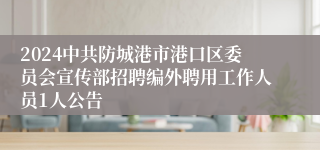 2024中共防城港市港口区委员会宣传部招聘编外聘用工作人员1人公告