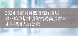 2024河南省自然资源厅所属事业单位招才引智招聘高层次人才拟聘用人员公示
