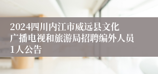 2024四川内江市威远县文化广播电视和旅游局招聘编外人员1人公告