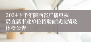 2024下半年陕西省广播电视局直属事业单位招聘面试成绩及体检公告