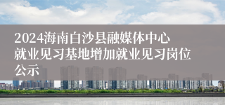 2024海南白沙县融媒体中心就业见习基地增加就业见习岗位公示