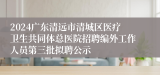 2024广东清远市清城区医疗卫生共同体总医院招聘编外工作人员第三批拟聘公示