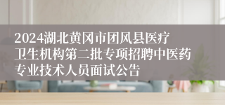 2024湖北黄冈市团风县医疗卫生机构第二批专项招聘中医药专业技术人员面试公告