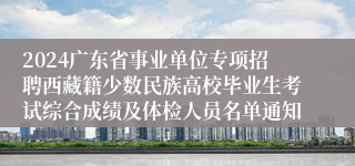 2024广东省事业单位专项招聘西藏籍少数民族高校毕业生考试综合成绩及体检人员名单通知
