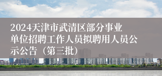 2024天津市武清区部分事业单位招聘工作人员拟聘用人员公示公告（第三批）