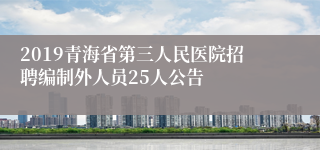 2019青海省第三人民医院招聘编制外人员25人公告