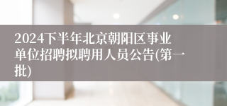 2024下半年北京朝阳区事业单位招聘拟聘用人员公告(第一批)