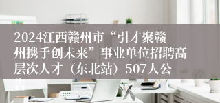 2024江西赣州市“引才聚赣州携手创未来”事业单位招聘高层次人才（东北站）507人公告