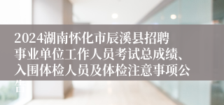 2024湖南怀化市辰溪县招聘事业单位工作人员考试总成绩、入围体检人员及体检注意事项公告
