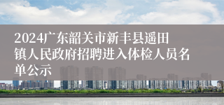2024广东韶关市新丰县遥田镇人民政府招聘进入体检人员名单公示