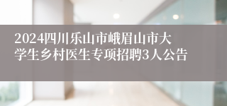 2024四川乐山市峨眉山市大学生乡村医生专项招聘3人公告