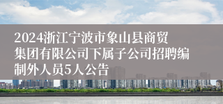 2024浙江宁波市象山县商贸集团有限公司下属子公司招聘编制外人员5人公告