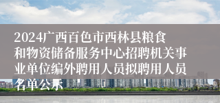 2024广西百色市西林县粮食和物资储备服务中心招聘机关事业单位编外聘用人员拟聘用人员名单公示