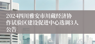 2024四川雅安市川藏经济协作试验区建设促进中心选调3人公告