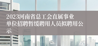 2023河南省总工会直属事业单位招聘暂缓聘用人员拟聘用公示