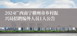 2024广西南宁横州市乡村振兴局招聘编外人员1人公告