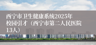 西宁市卫生健康系统2025年校园引才（西宁市第二人民医院13人）