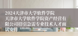 2024天津市大学软件学院 天津市大学软件学院资产经营有限公司招引急需专业技术人才面试安排