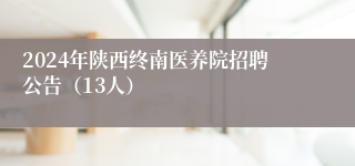 2024年陕西终南医养院招聘公告（13人）