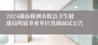2024湖南株洲市攸县卫生健康局所属事业单位选调面试公告