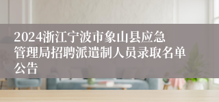 2024浙江宁波市象山县应急管理局招聘派遣制人员录取名单公告