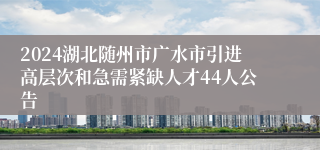 2024湖北随州市广水市引进高层次和急需紧缺人才44人公告