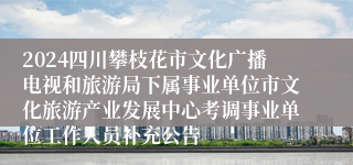 2024四川攀枝花市文化广播电视和旅游局下属事业单位市文化旅游产业发展中心考调事业单位工作人员补充公告