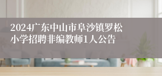 2024广东中山市阜沙镇罗松小学招聘非编教师1人公告
