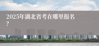 2025年湖北省考在哪里报名？