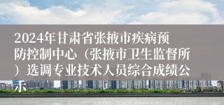 2024年甘肃省张掖市疾病预防控制中心（张掖市卫生监督所）选调专业技术人员综合成绩公示