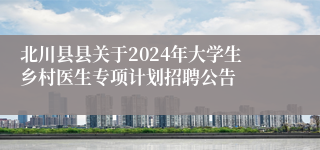北川县县关于2024年大学生乡村医生专项计划招聘公告