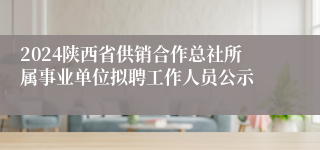 2024陕西省供销合作总社所属事业单位拟聘工作人员公示