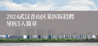 2024武汉青山区某医院招聘导医5人简章