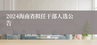 2024海南省拟任干部人选公告