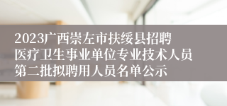 2023广西崇左市扶绥县招聘医疗卫生事业单位专业技术人员第二批拟聘用人员名单公示