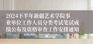 2024下半年新疆艺术学院事业单位工作人员分类考试笔试成绩公布及资格审查工作安排通知