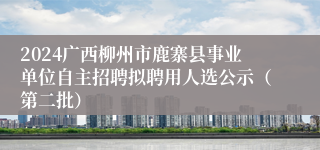 2024广西柳州市鹿寨县事业单位自主招聘拟聘用人选公示（第二批）