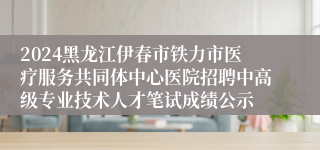 2024黑龙江伊春市铁力市医疗服务共同体中心医院招聘中高级专业技术人才笔试成绩公示