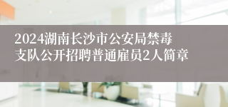 2024湖南长沙市公安局禁毒支队公开招聘普通雇员2人简章