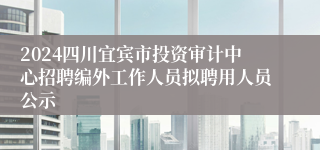 2024四川宜宾市投资审计中心招聘编外工作人员拟聘用人员公示
