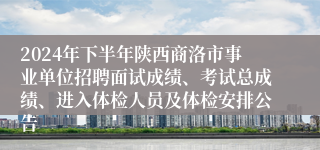 2024年下半年陕西商洛市事业单位招聘面试成绩、考试总成绩、进入体检人员及体检安排公告