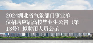 2024湖北省气象部门事业单位招聘应届高校毕业生公告（第13号）拟聘用人员公示
