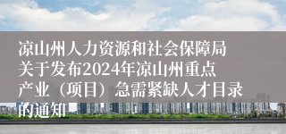 凉山州人力资源和社会保障局 关于发布2024年凉山州重点产业（项目）急需紧缺人才目录的通知