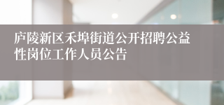 庐陵新区禾埠街道公开招聘公益性岗位工作人员公告