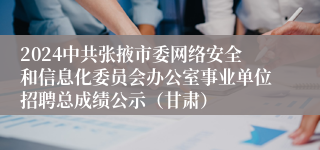 2024中共张掖市委网络安全和信息化委员会办公室事业单位招聘总成绩公示（甘肃）