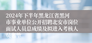 2024年下半年黑龙江省黑河市事业单位公开招聘北安市岗位面试人员总成绩及拟进入考核人员名单